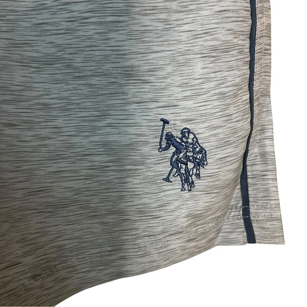 U.S. Polo Assn. USPA Contrast Waistband Swim Trunks Shorts Gray